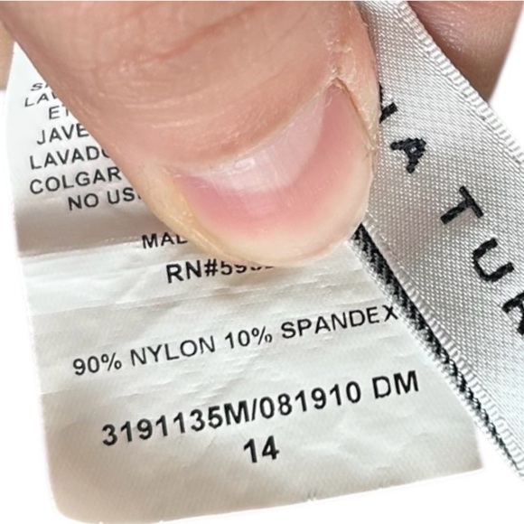 Trina Turk Gemini Plunge Multicolor Ruffle One Piece Swim Suit Size 14 - Picture 6 of 6